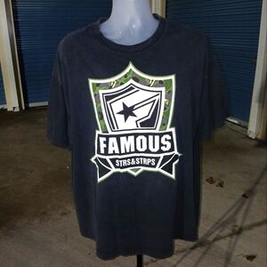 Vintage FAMOUS STARS & STRAPS T shirt size 2XL